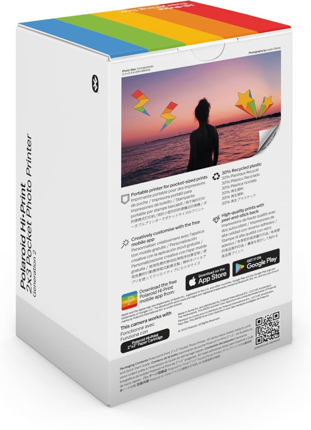 Hi-Print + Paper Bundle- 2nd Generation Bluetooth Connected 2x3 Pocket Photo Dye-Sub Printer - Black Printer + 40 Photos (6439) - Image 3