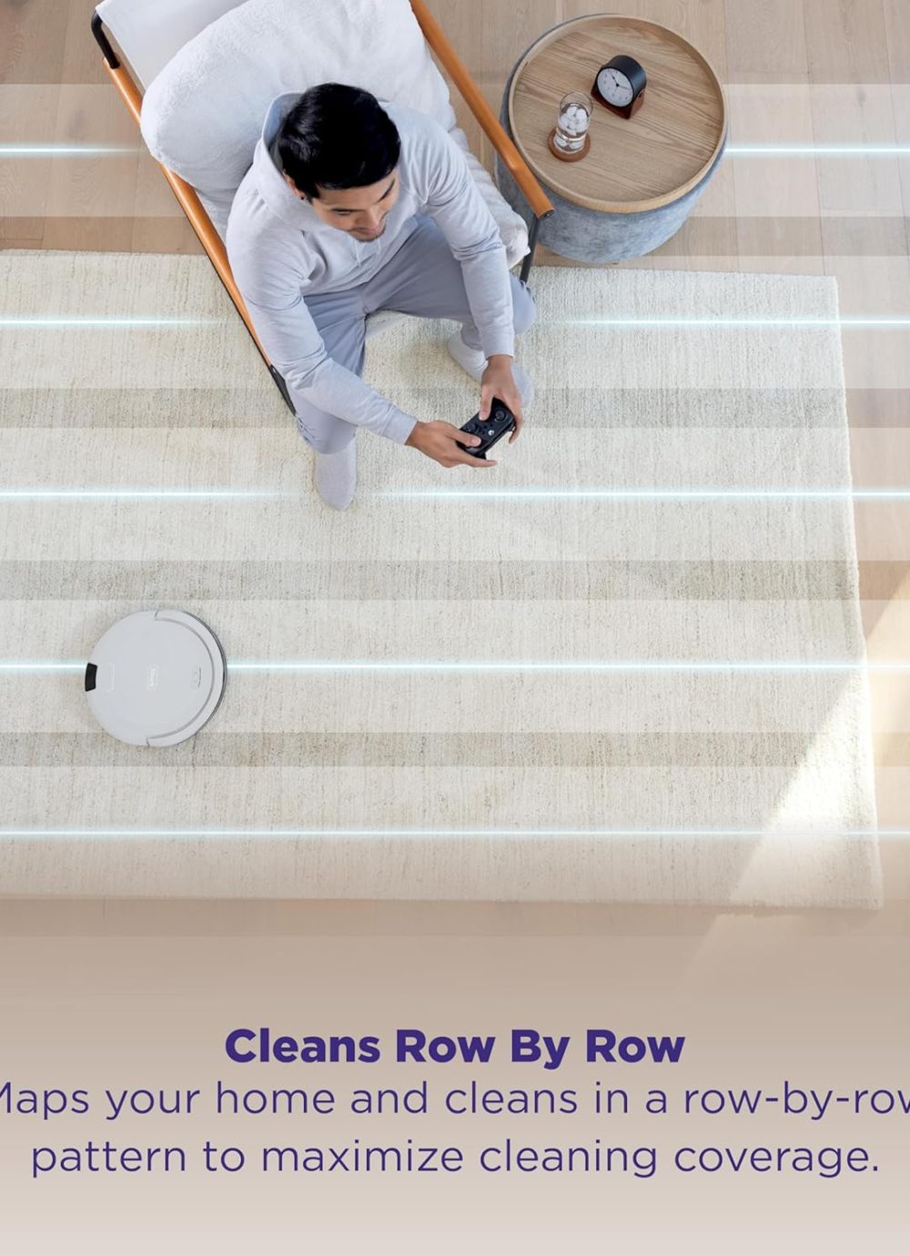 Shark Navigator Robot Vacuum with Bagless 30-Day Capacity Self-Empty Base, Powerful Suction, SmartPath Navigation, Self-Cleaning Brushroll, for Carpets & Hard Floors, White, AV2110S - Image 3