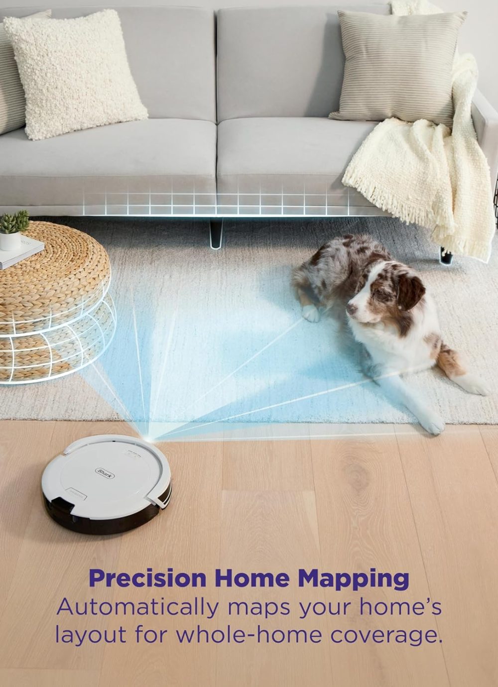 Shark Navigator Robot Vacuum with Bagless 30-Day Capacity Self-Empty Base, Powerful Suction, SmartPath Navigation, Self-Cleaning Brushroll, for Carpets & Hard Floors, White, AV2110S - Image 4